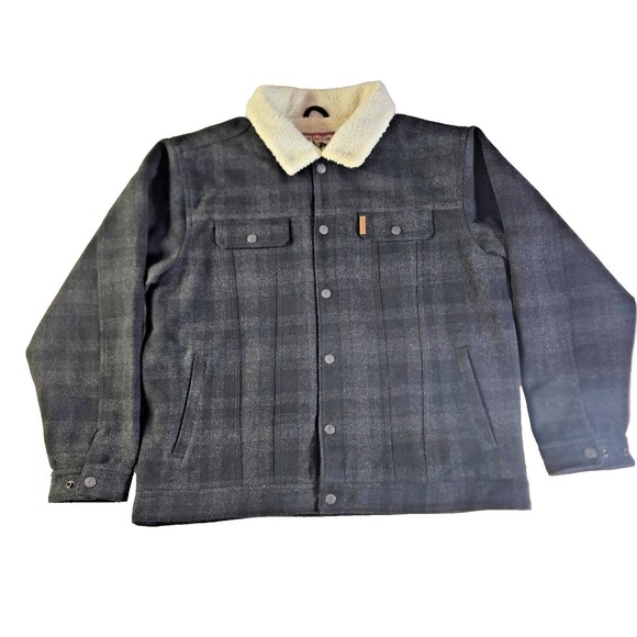 Cinch Men's Black Plaid Conceal Carry Wool Trucker Jacket MWJ1074004 2XXL Clean - Picture 1 of 16